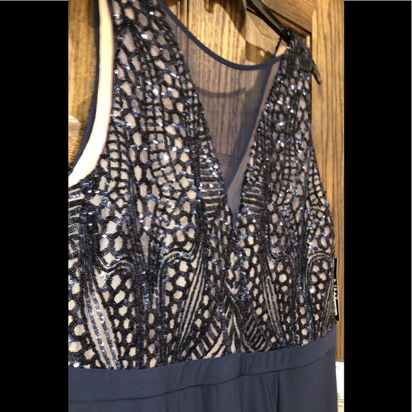 Women’s Formal Dress Plus Size 14W 18W Evening Gown Bodice Sequins NIGHTWAY NEW - Picture 5 of 9